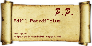 Pál Patrícius névjegykártya